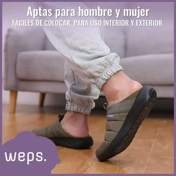 Pantuflas Antideslizante Unisex Weps Army Green - Talla 41