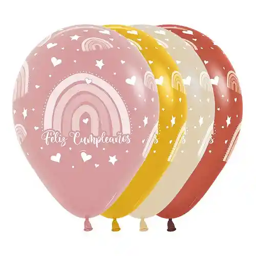 Globo Infinity Feliz Cumpleaños Arcoiris Fashion Surtido R12 X12 Sempertex