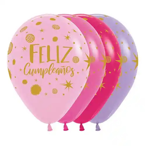 Globo Infinity Feliz Cumpleaños Fiesta Destellos Fashion Surtido R12 X12 Sempertex