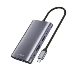 Hub Usb Multipuertos Attech Type-c 3.1 10 En 1 Hub