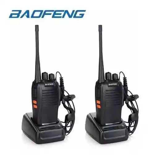 Radio Comunicacion X2 Walkie Talkie Bf 777s Livianos Comunicador Negro