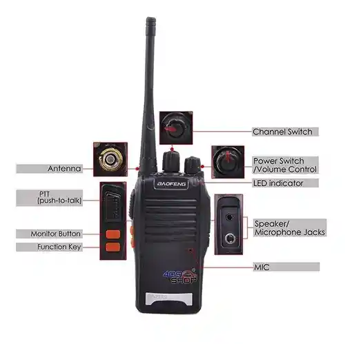 Radio Comunicacion X2 Walkie Talkie Bf 777s Livianos Comunicador Negro