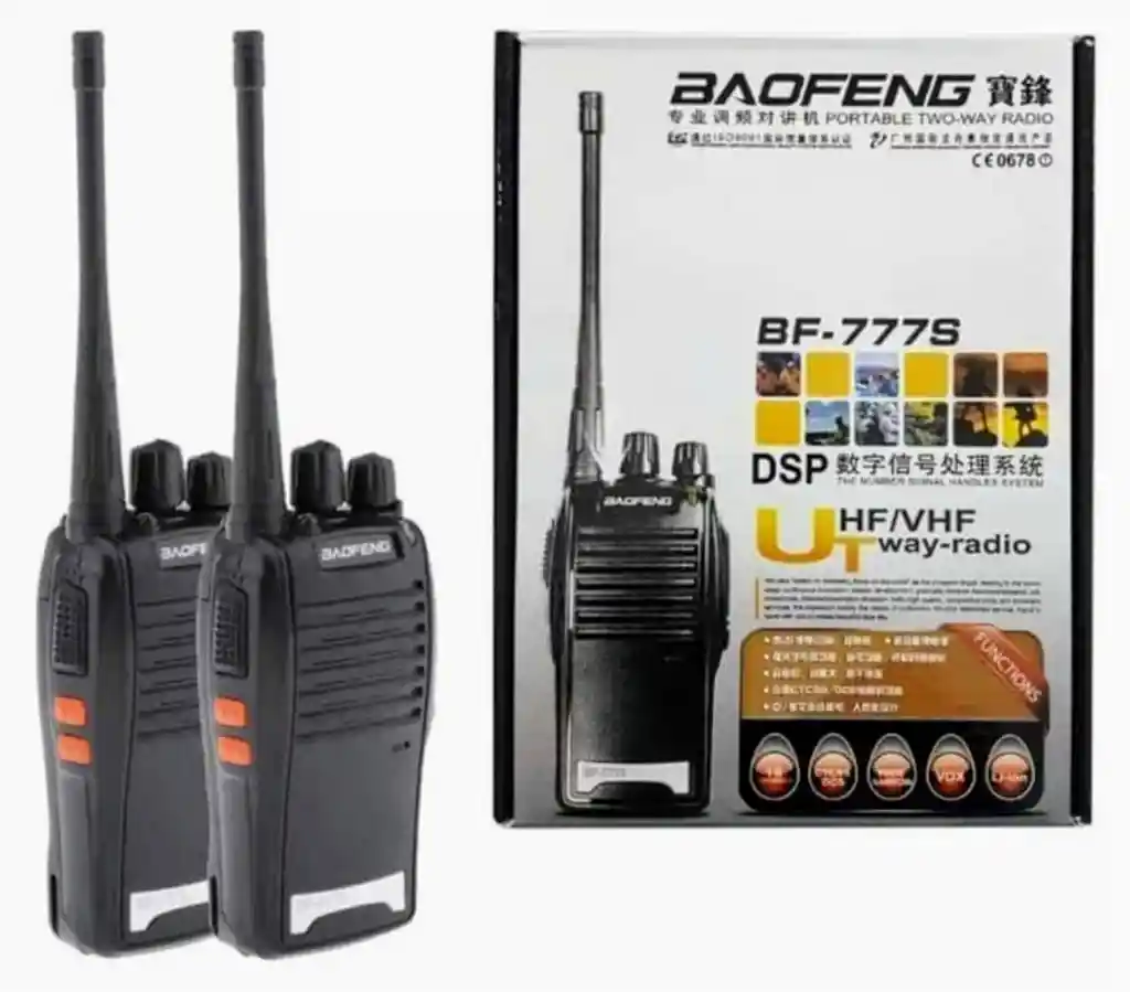 Radio Comunicacion X2 Walkie Talkie Bf 777s Livianos Comunicador Negro