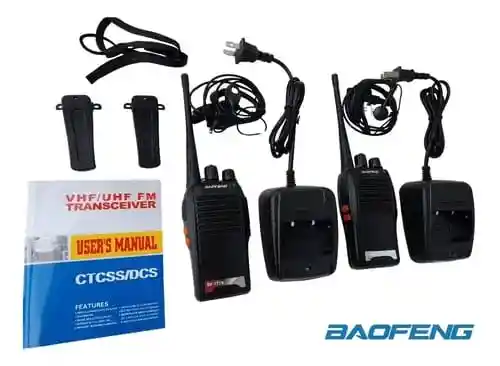 Radio Comunicacion X2 Walkie Talkie Bf 777s Livianos Comunicador Negro