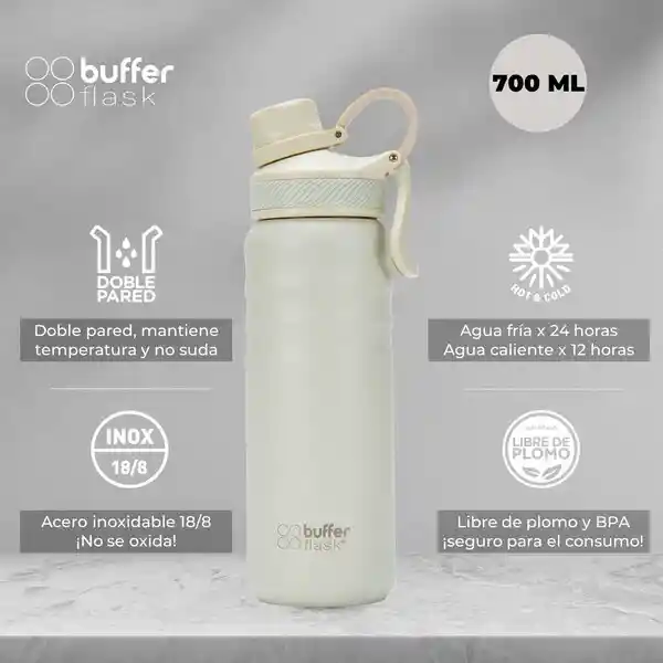 Botella Termica Termo Buffer 700 Ml Acero Inoxidable + Tapas