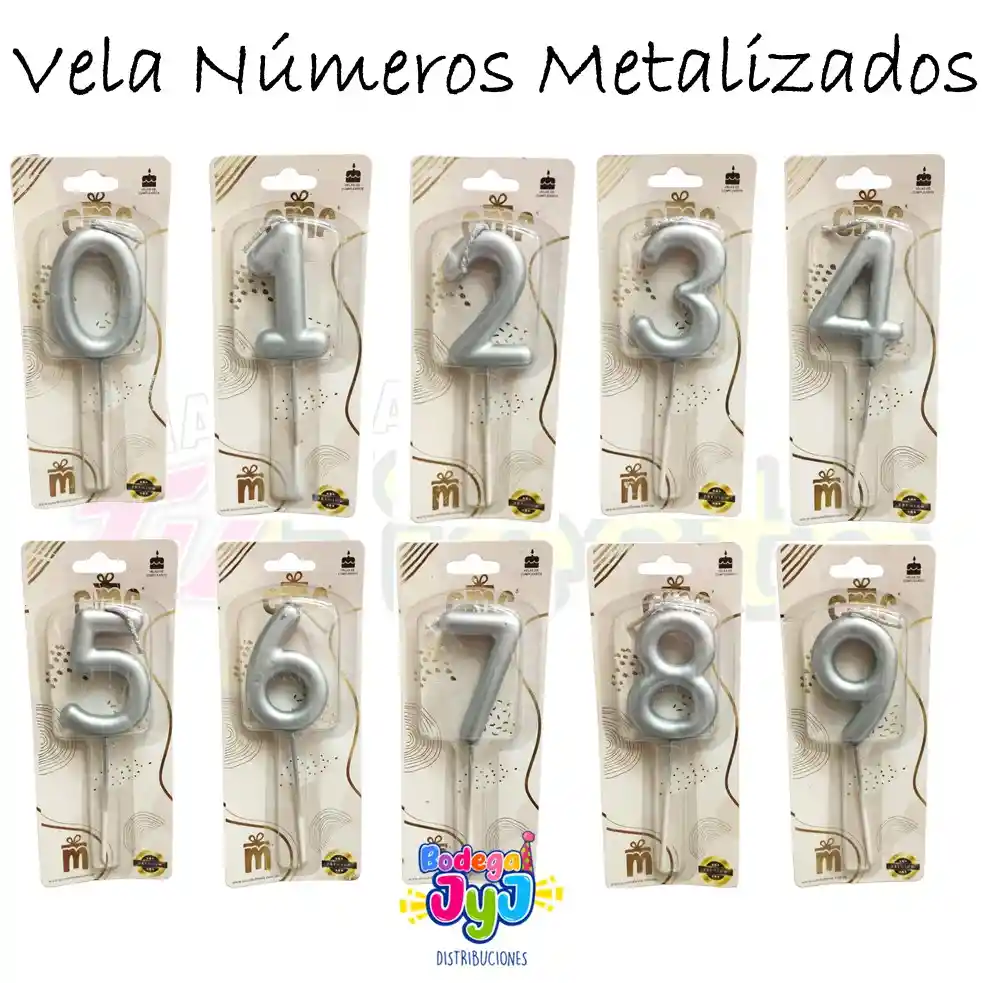 Vela Número Premium Plata