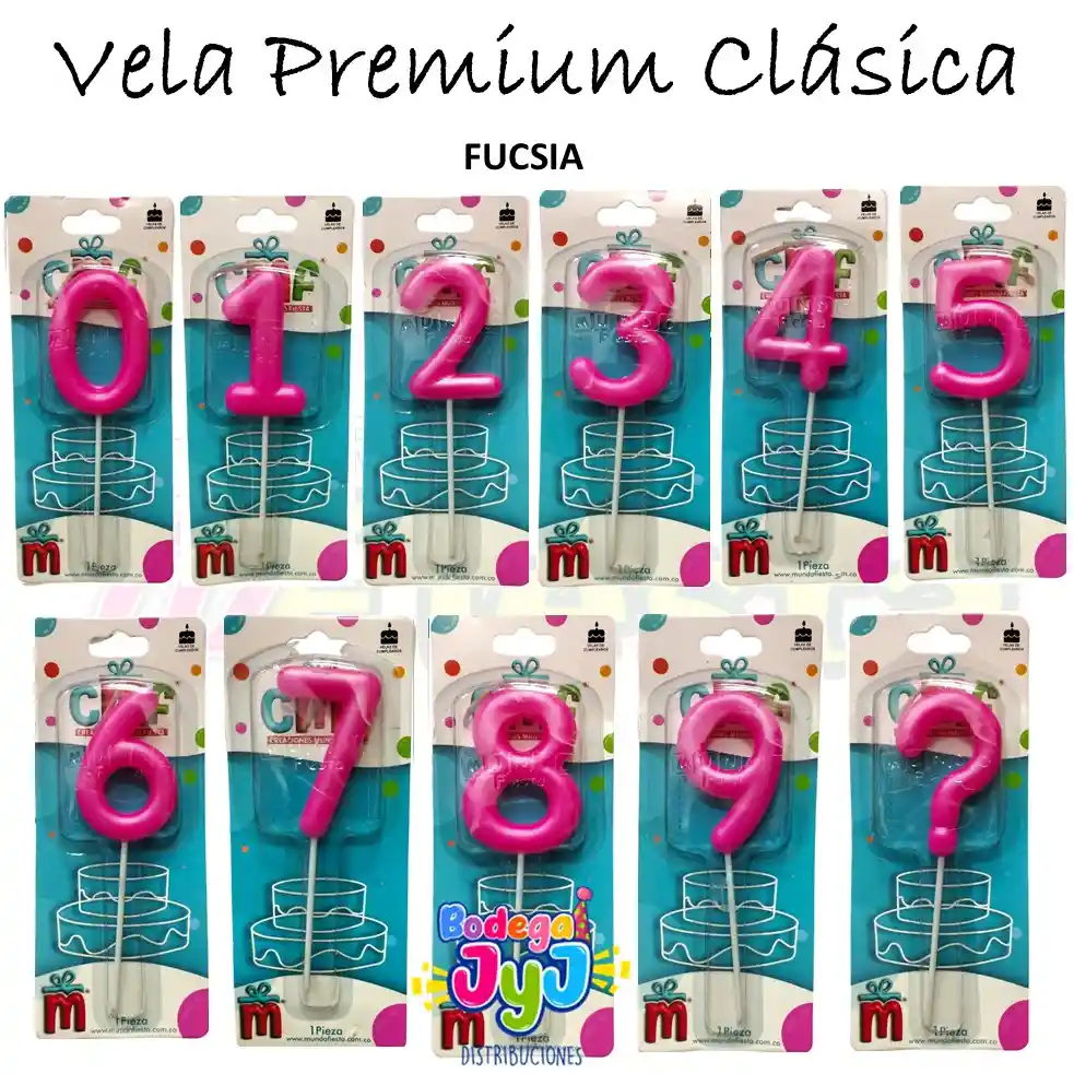 Vela Número Premium Fucsia