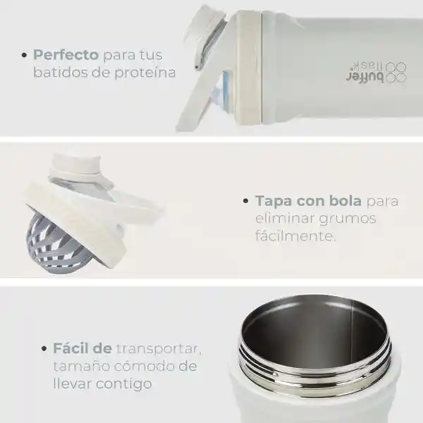 Termo Shaker Buffer Mezclador Proteina Acero Inoxidable