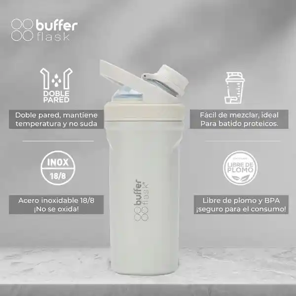 Termo Shaker Buffer Mezclador Proteina Acero Inoxidable