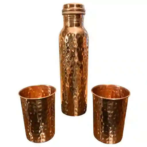 Set Botella Martillada + 2 Vasos