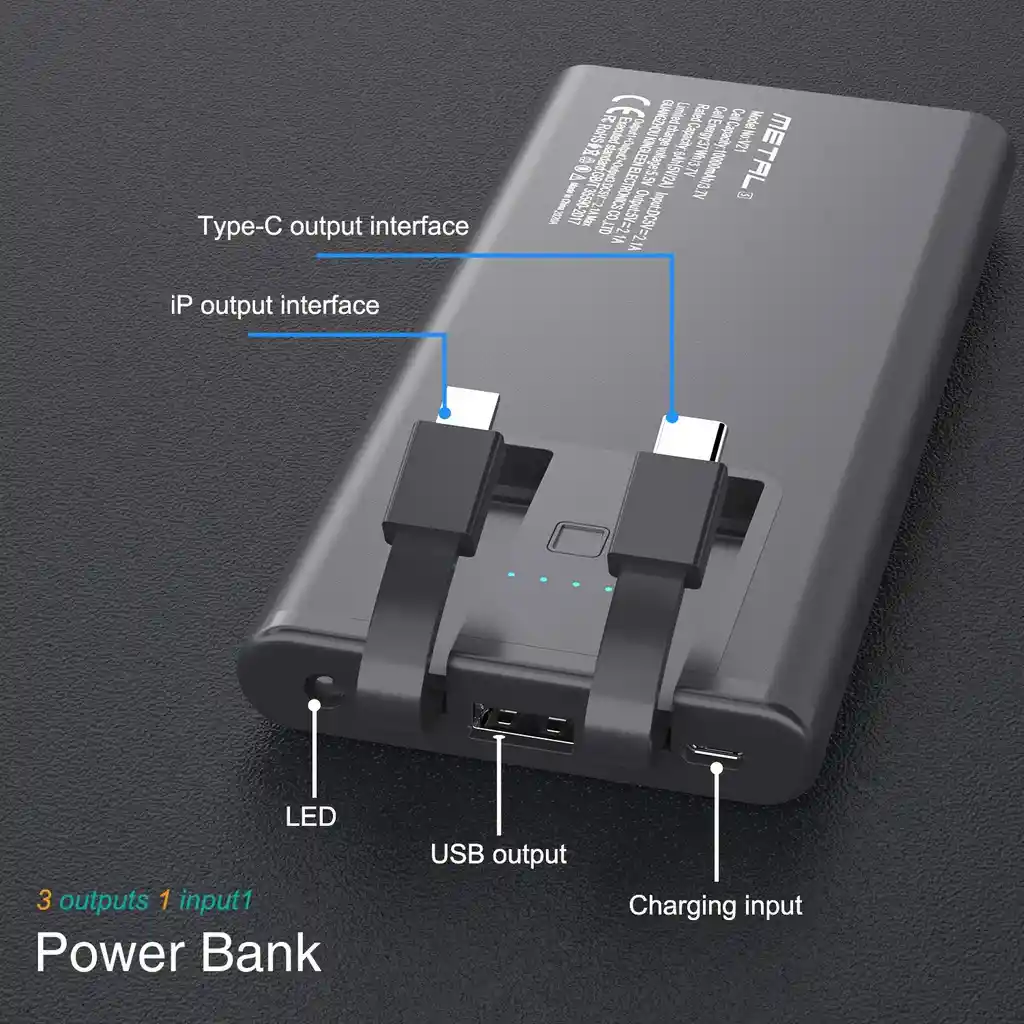 Power Bank Carga Rapida 10000 Mah Color Negra