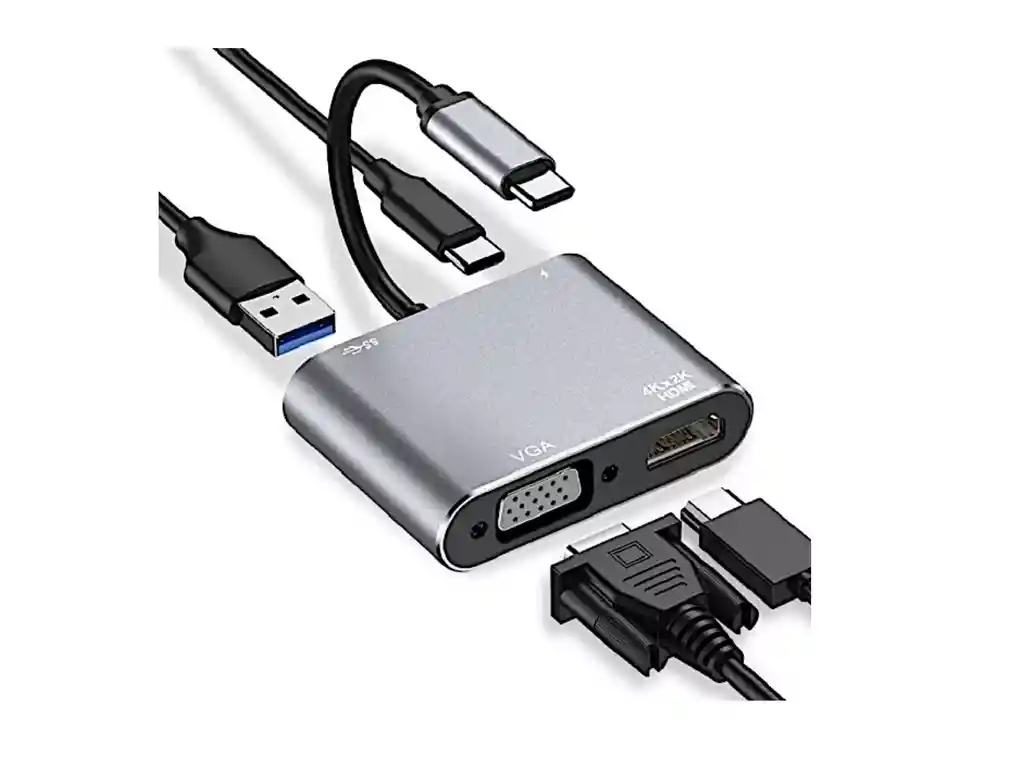 Hub Adaptador Tipo C Usb-c A Hmi Vga Usb 3.0 4 En 1