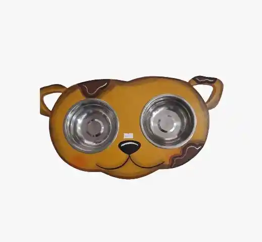 Comedero+ Bebedero Amarillo Para Gato