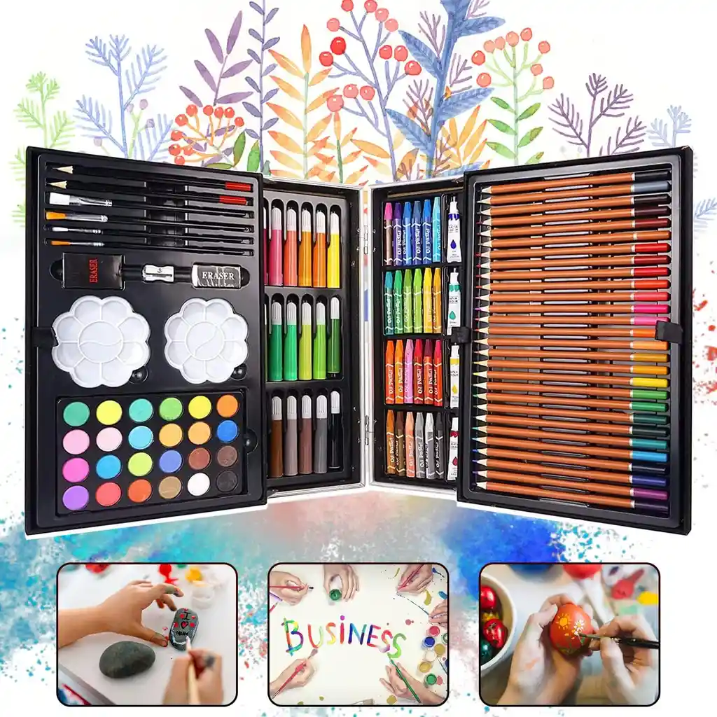 Set Arte Dibujo Lujo Maleta Maletin Lapicez Niñas Aluminio