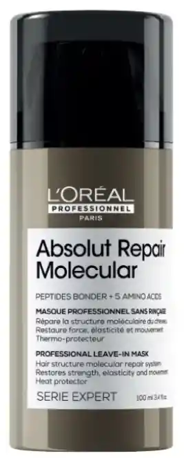 Mascarilla Termoprotectora Para Reparar El Cabello Dañado Absolut Repair Molecular L’oreal Serie Expert 100ml