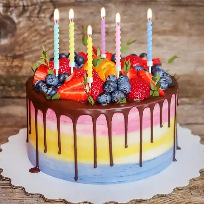Velas En Espiral De Color Pastel Para Cumpleaños X6