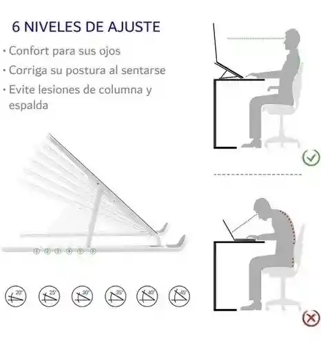 Soporte Base Computador Portatil Ajustable Plegable Pasta Dura