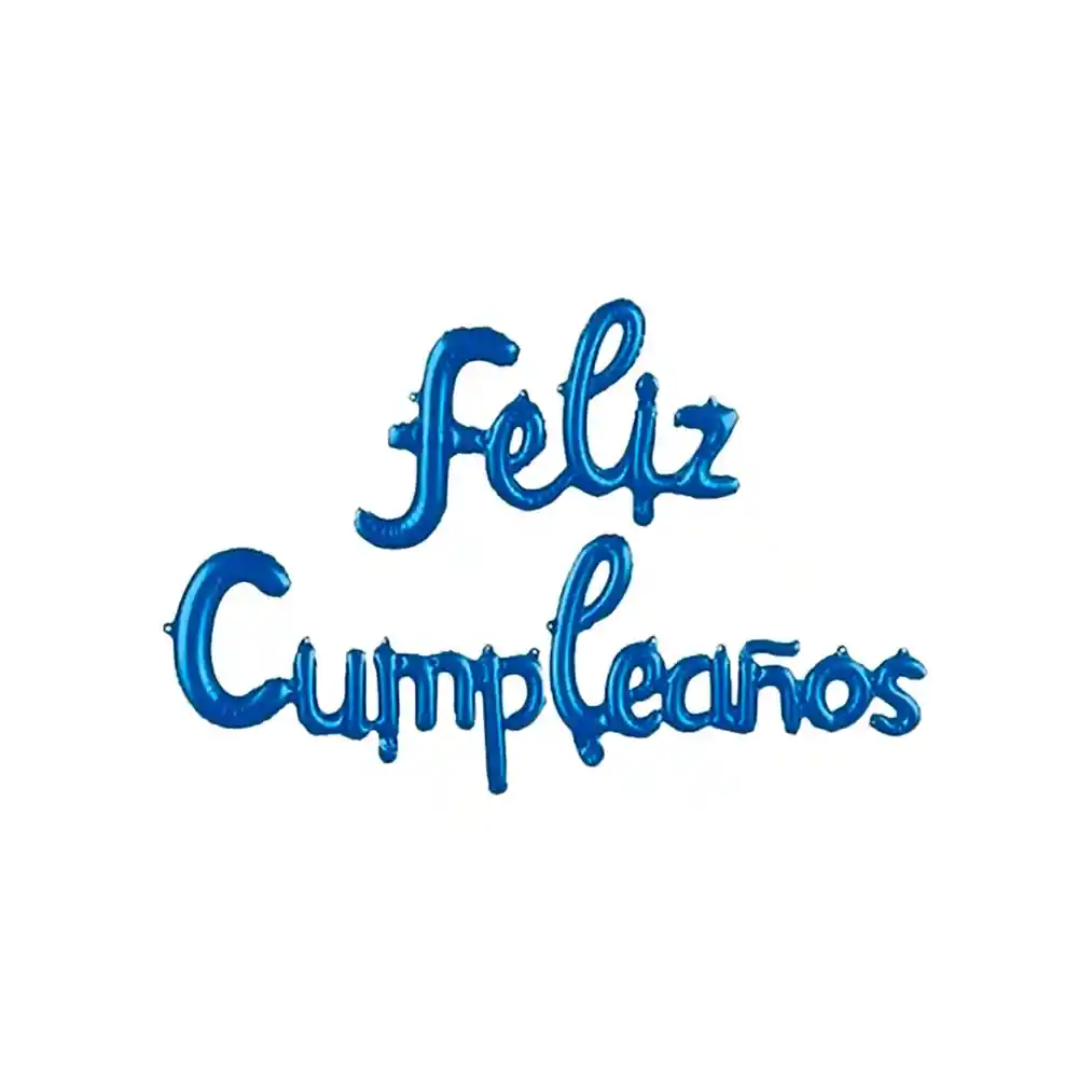 Globo Letra Cursiva Feliz Cumpleaños Azul Rey