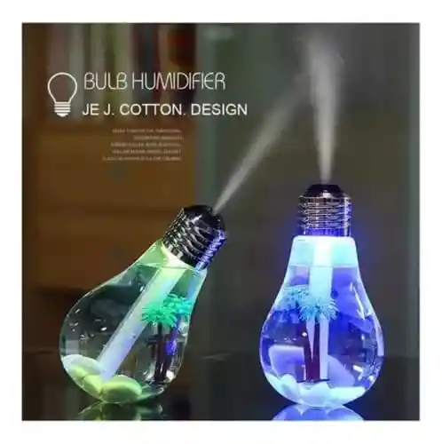 Humidificador Bombillo Difusor Aroma / Luz Led 7 Colores