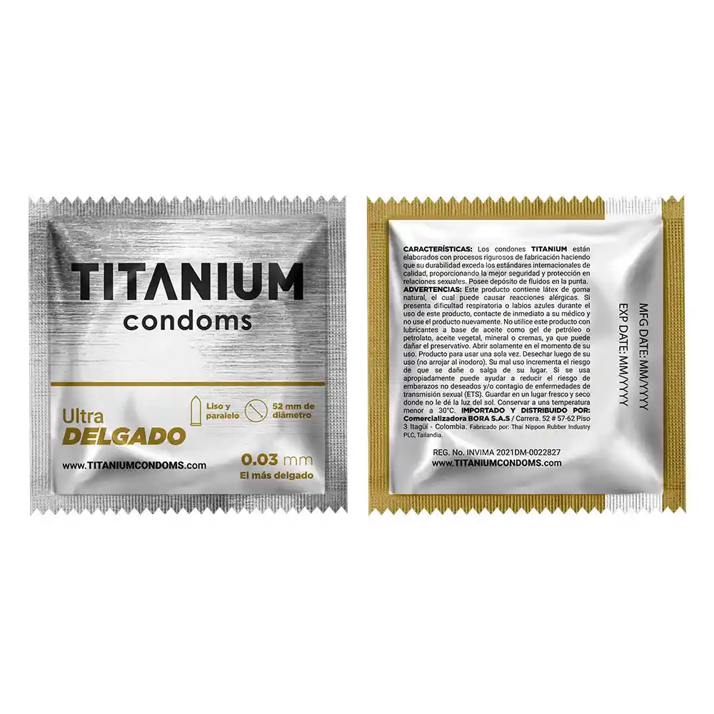 Condones Ultra Delgados X3 Titanium