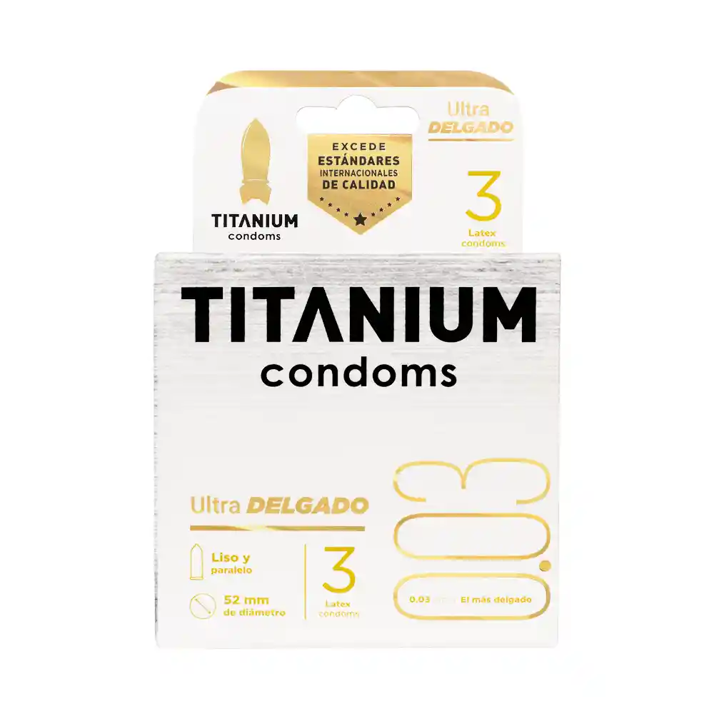 Condones Ultra Delgados X3 Titanium