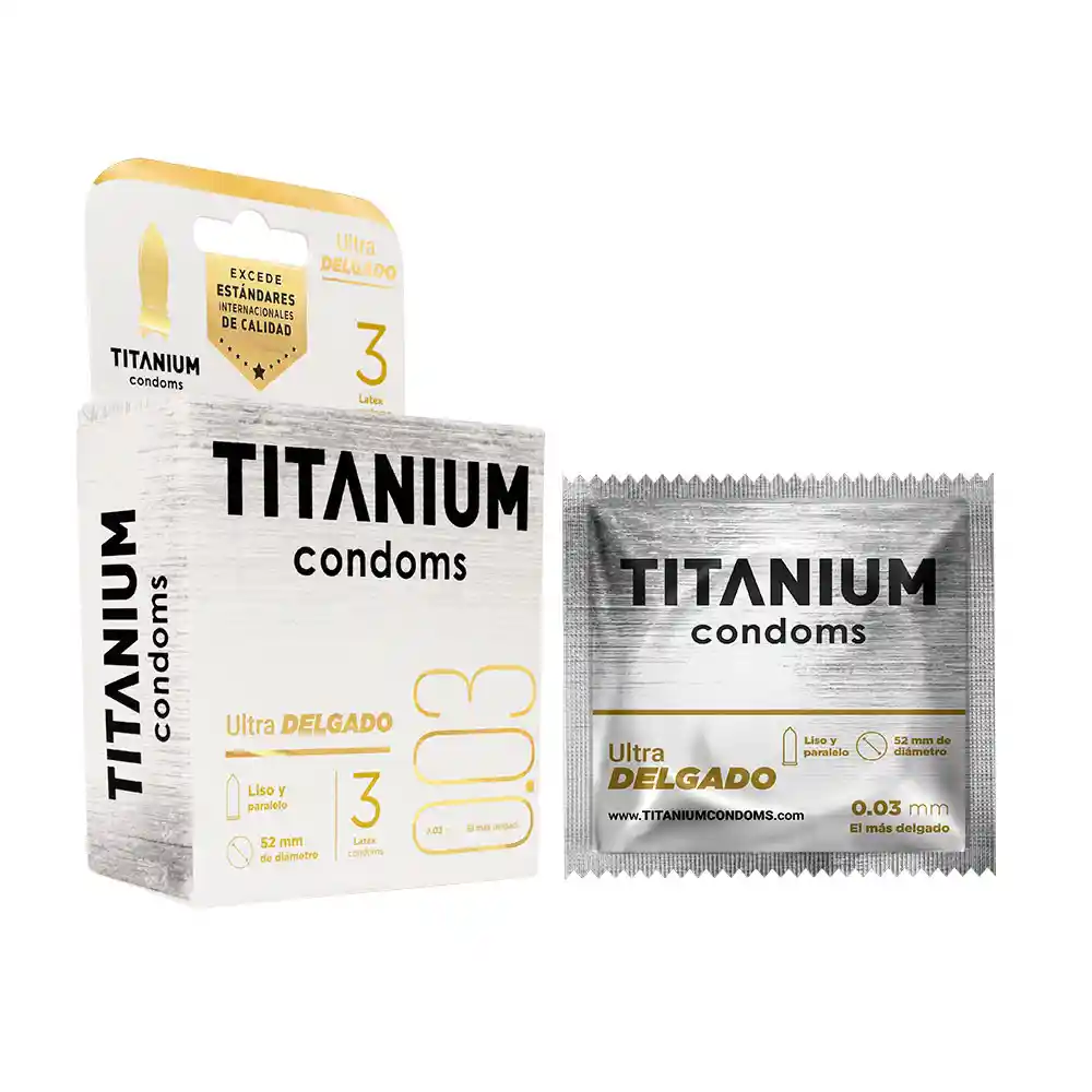 Condones Ultra Delgados X3 Titanium