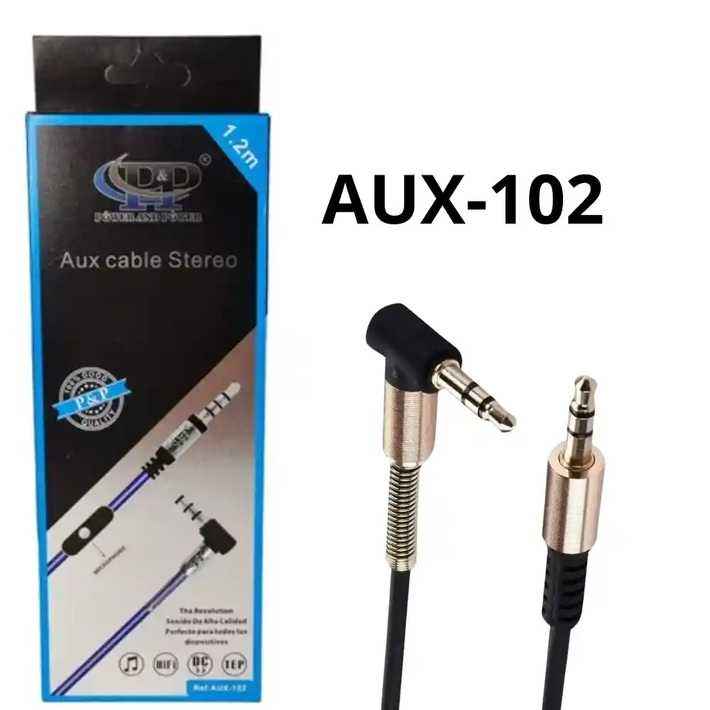 Cable Auxiliar 1x1 Con Microfono Estereo Plug 3.5mm Aux-102