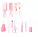 Kit De Higiene Cuidado Para Bebe 12 Pzas + Estuche Rosado