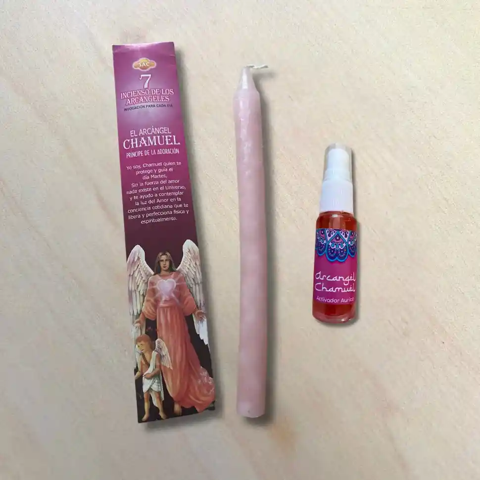 Kit: Conecta Con Los Arcangeles (vela, Incienso Y Activador Aurico)