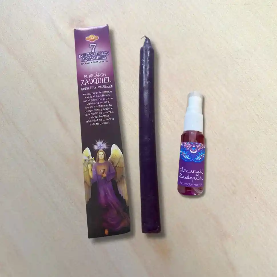 Kit: Conecta Con Los Arcangeles (vela, Incienso Y Activador Aurico)