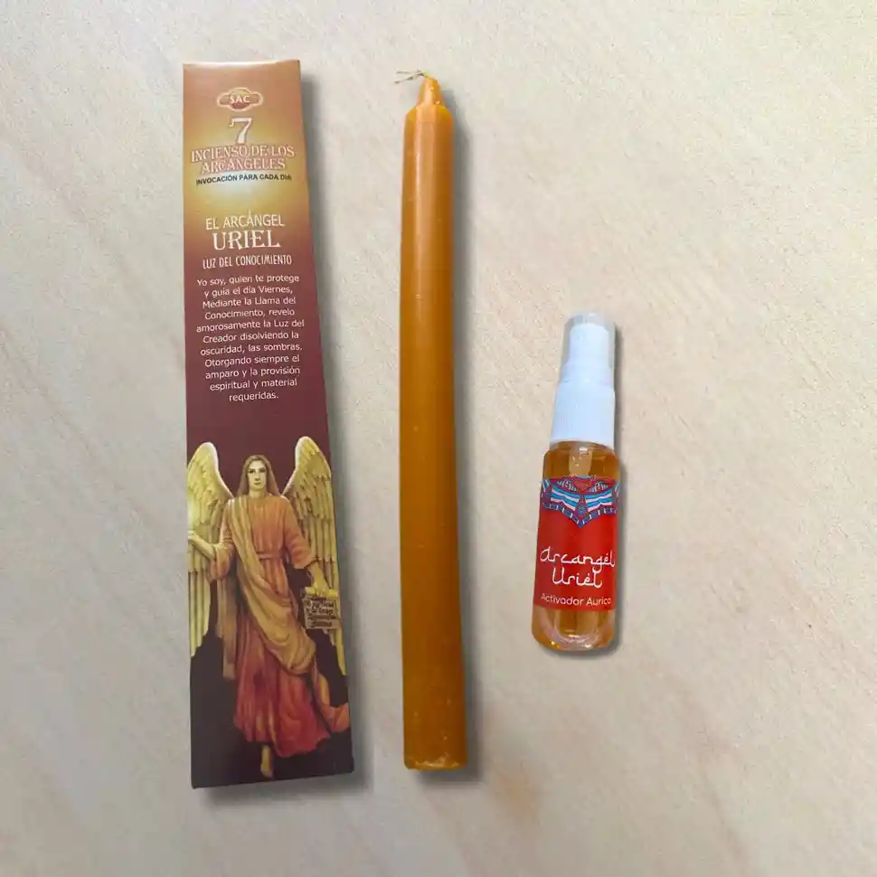 Kit: Conecta Con Los Arcangeles (vela, Incienso Y Activador Aurico)