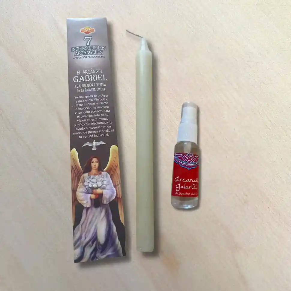 Kit: Conecta Con Los Arcangeles (vela, Incienso Y Activador Aurico)