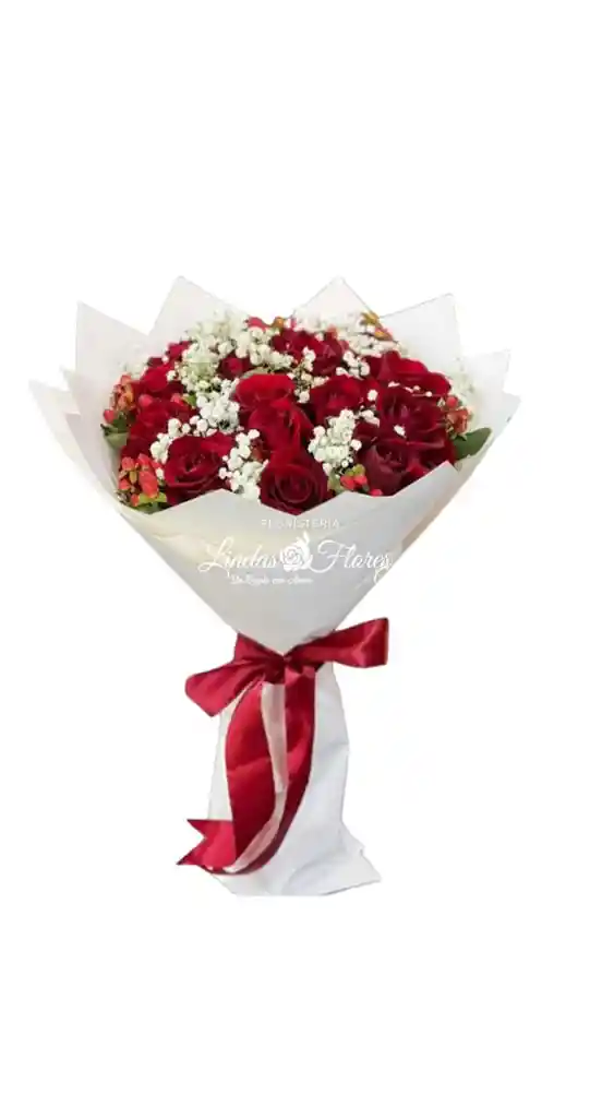 Rosas Rojas Papel Blanco