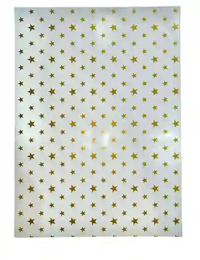 Papel De Regalo Blanco Estrellas Doradas 48 X 68 Cm. X 2 Unidades