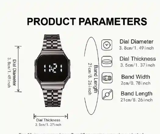 Reloj Digital Led - Correa De Acero Inoxidable, Pantalla Táctil, Pantalla Luminosa Para Hombres Y Mujeres - Perfecto Para El Uso Diario