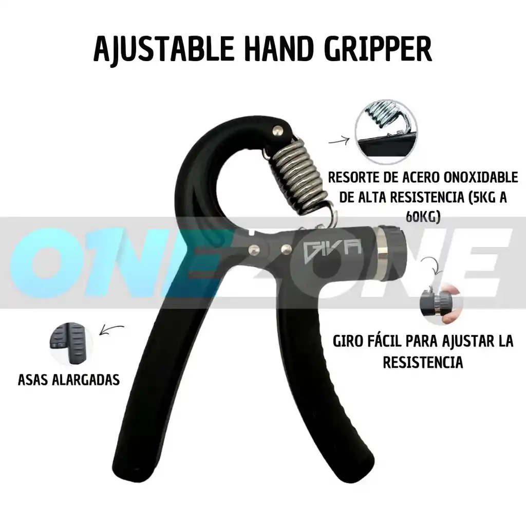 Ejercitador Gvs Ajustable Hand Grip-h154 X2unidades/ Negro