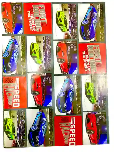 Papel De Regalo Hombre Fast Racing 48 X 68 Cm. X 2 Unidades