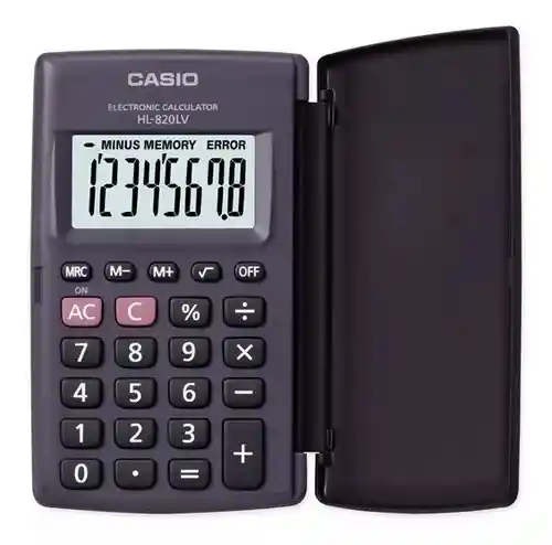 Calculadora Casio Hl-820lv-bk 8 Dígitos Tapa Dura Bolsillo Original
