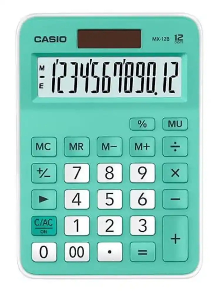 Calculadora Casio Mx-12b-gn De 12 Dígitos Verde
