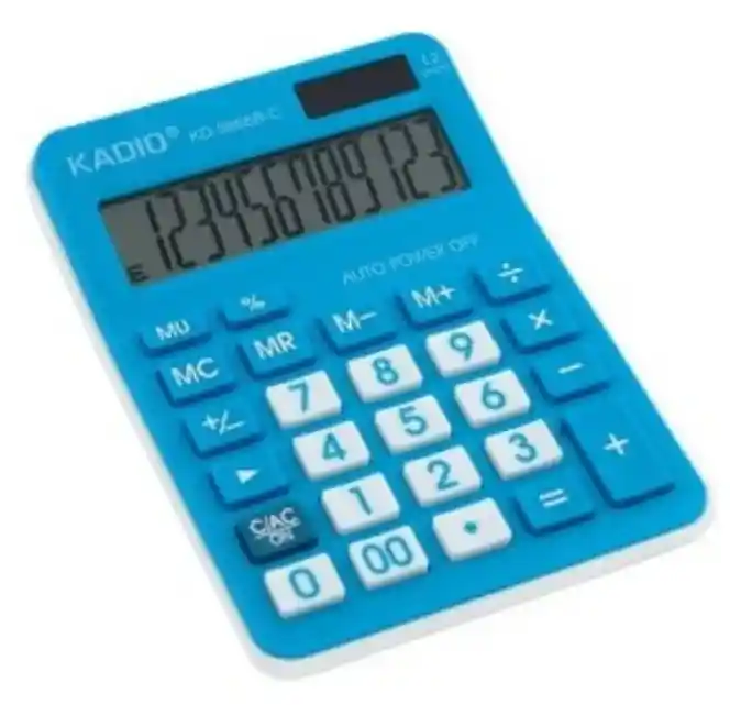 Calculadora Kadio 12 Digitos Colores Kd-3866b-c