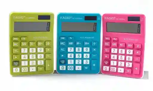 Calculadora Kadio 12 Digitos Colores Kd-3866b-c