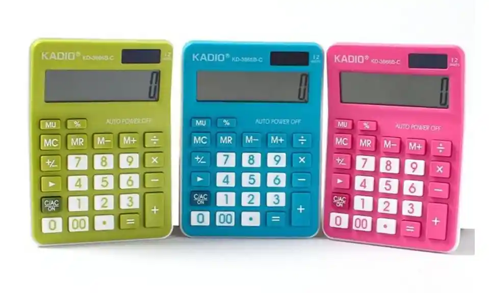 Calculadora Kadio 12 Digitos Colores Kd-3866b-c