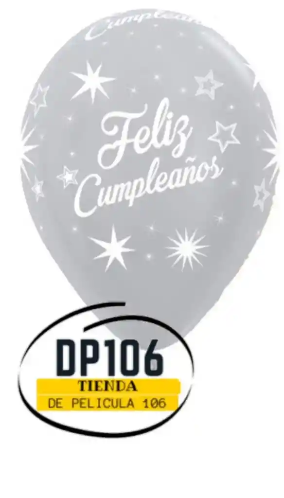 Globos Plateados Feliz Cumpleaños R12 X 5 Und