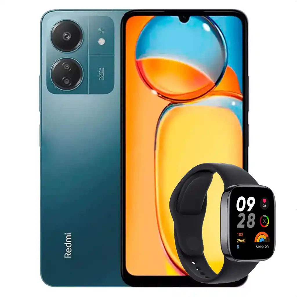 Celular Xiaomi Redmi 13c 128gb/4gb Blue + Watch 3 Active Blk