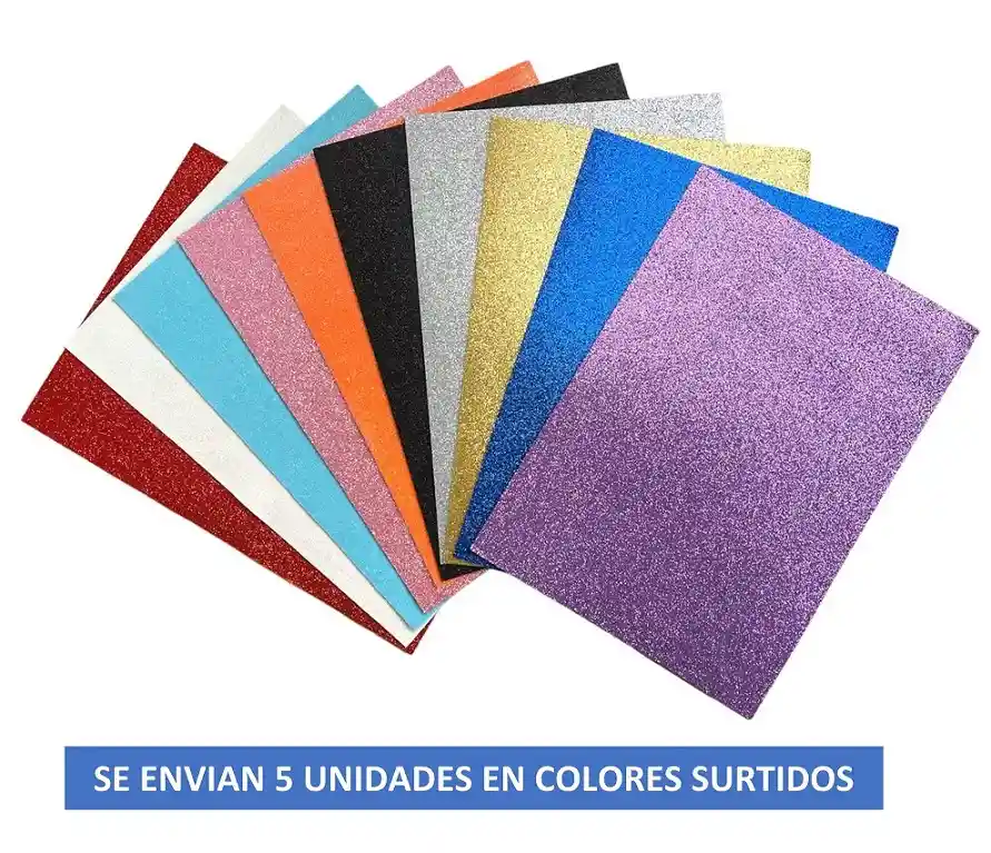 Foamy Escarchado X 5 Uds Octavo Colores Surtidos