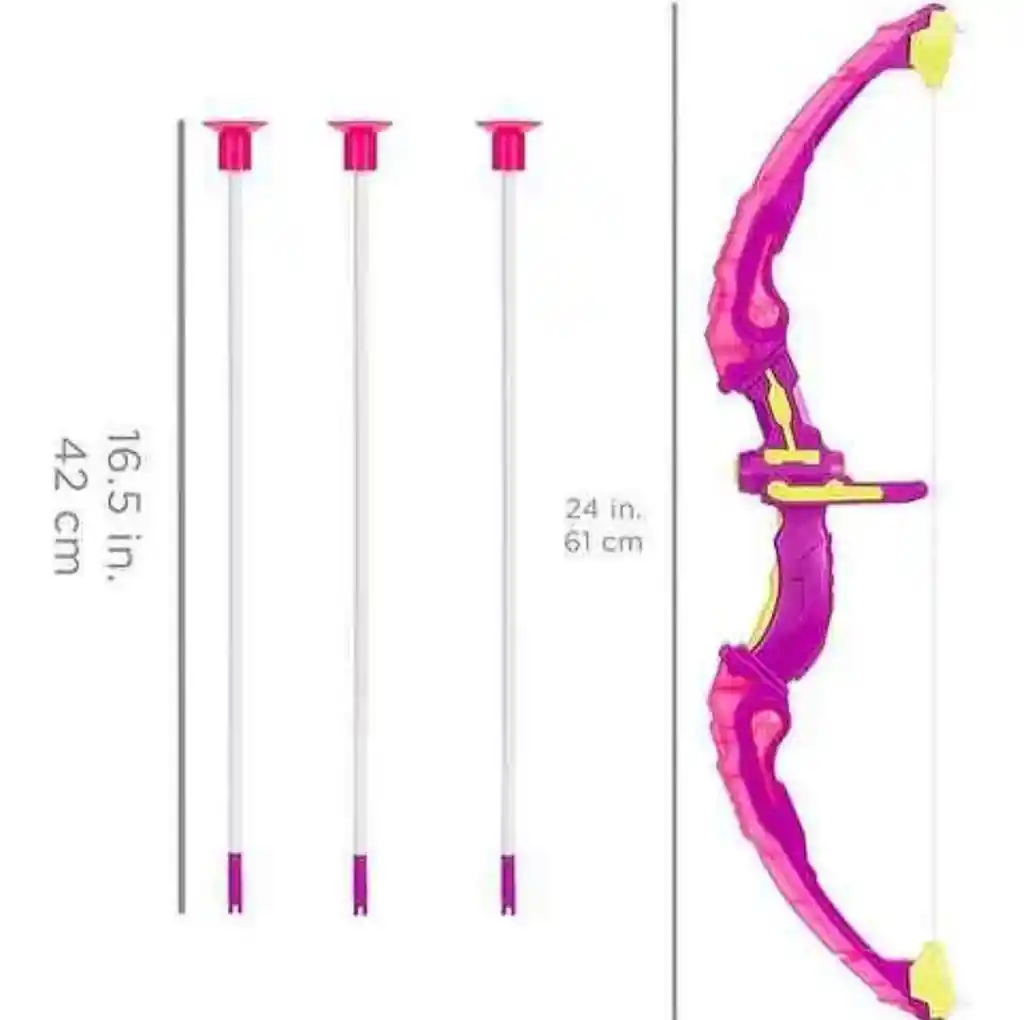 Juguete De Arco Y Flecha Para Niña Rosado Con Luces Rgb