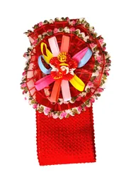 Balaca Para Niña Con Flor De Tela Roja