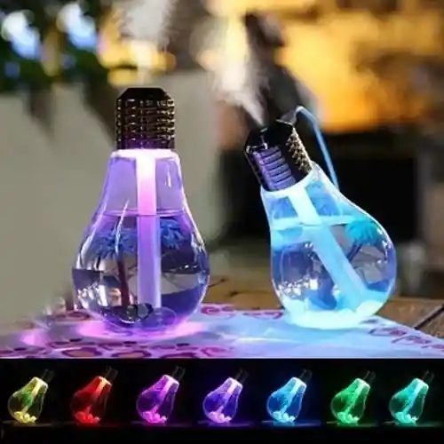 Humidificador Bombillo Difusor Aroma / Luz Led 7 Colores