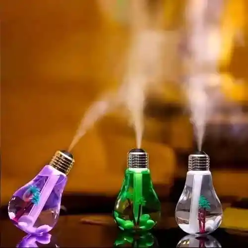 Humidificador Bombillo Difusor Aroma / Luz Led 7 Colores