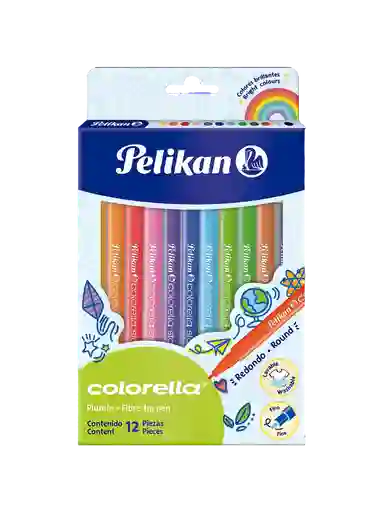 Plumones Colorella Pelikan Punta Fina X 12 Unidades